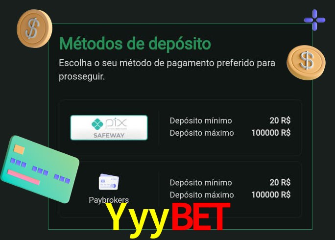 O cassino Yyybet oferece uma grande variedade de métodos de pagamento